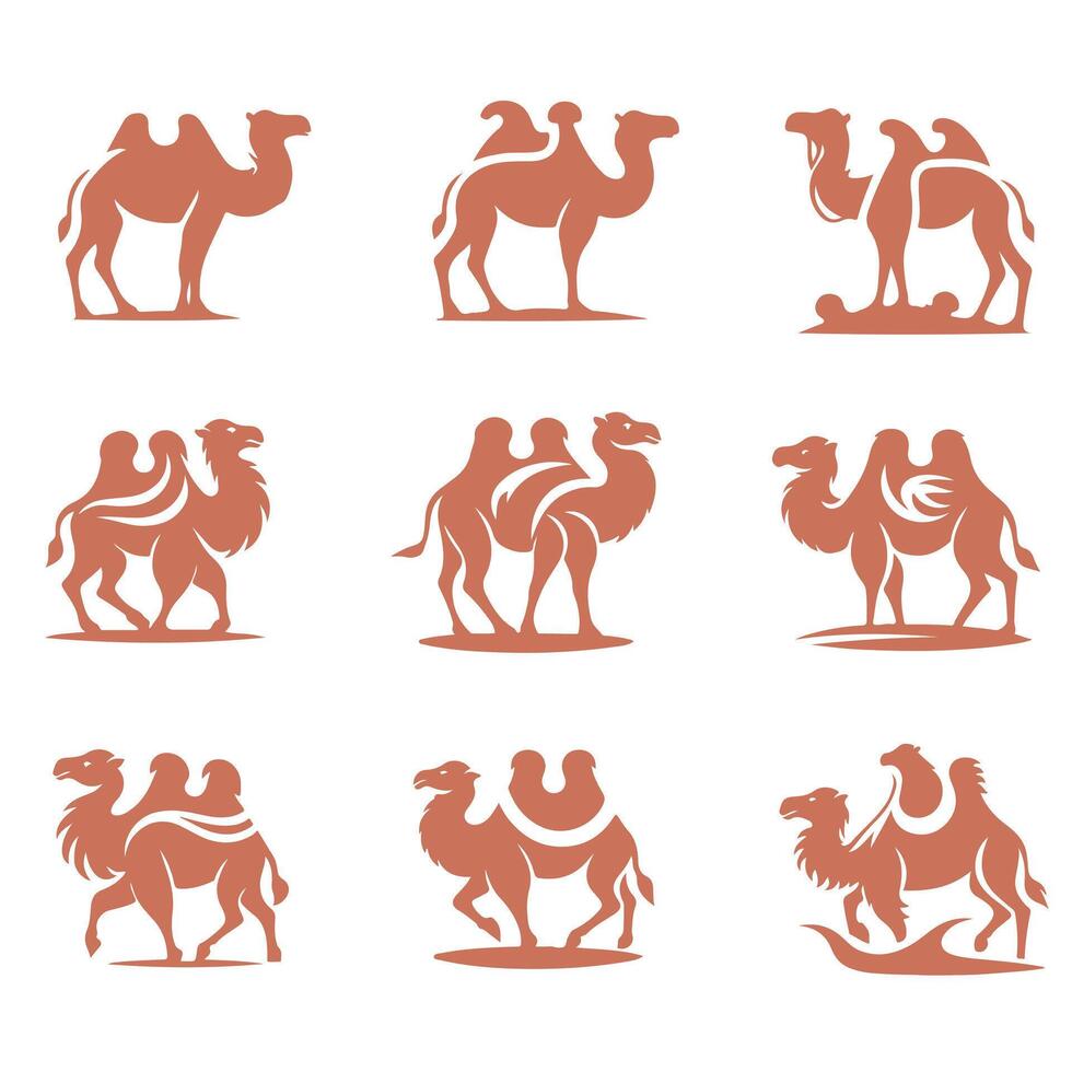 Dunes And Dust Camel Collection Logo Design vector