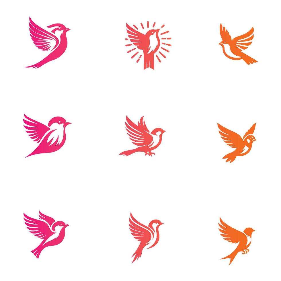 Sparrows Song Collection Logo Design vector