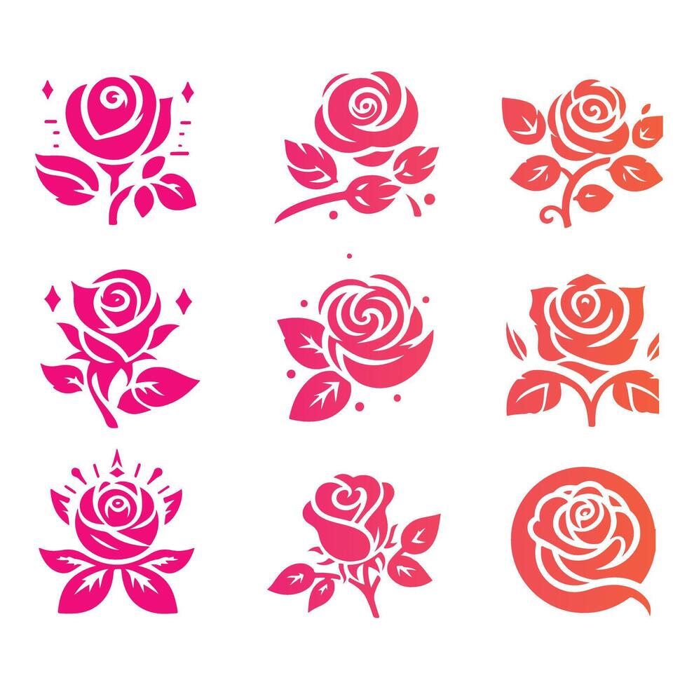 Velvet Petals Rose Collection Logo Design vector