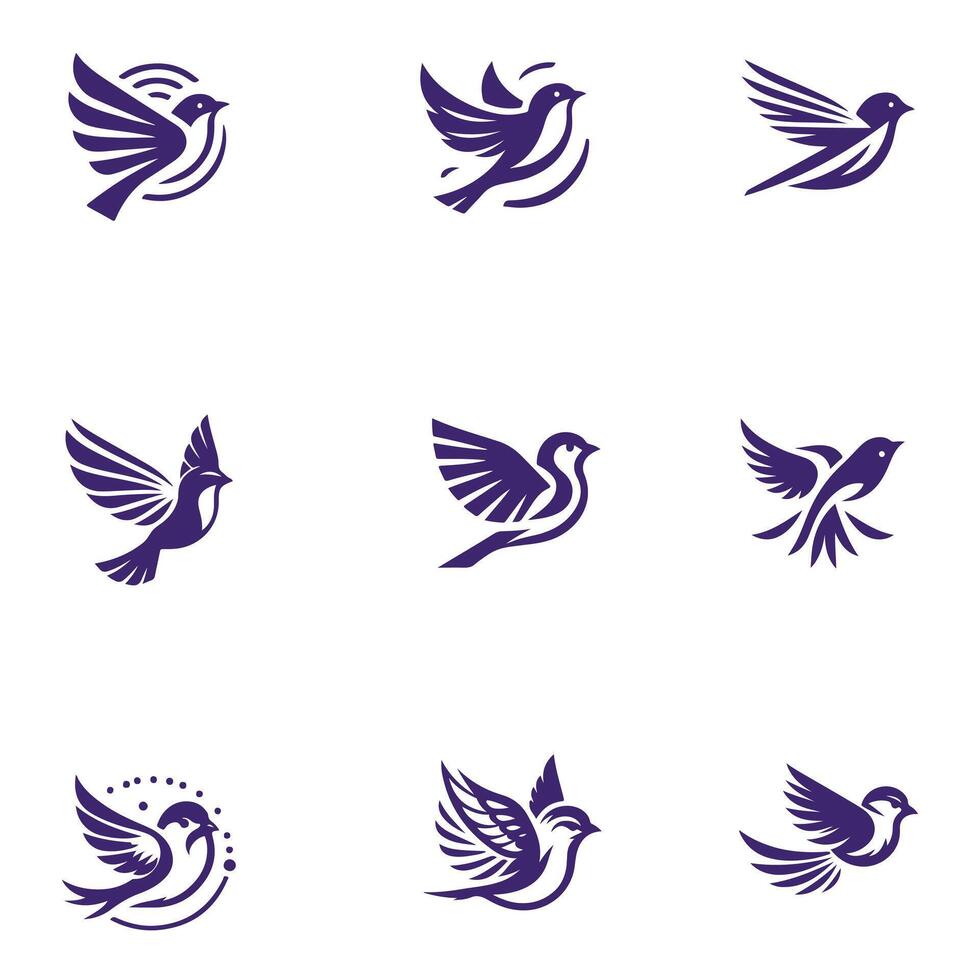 Whispers of the Sky Sparrow Collection Logo Design vector