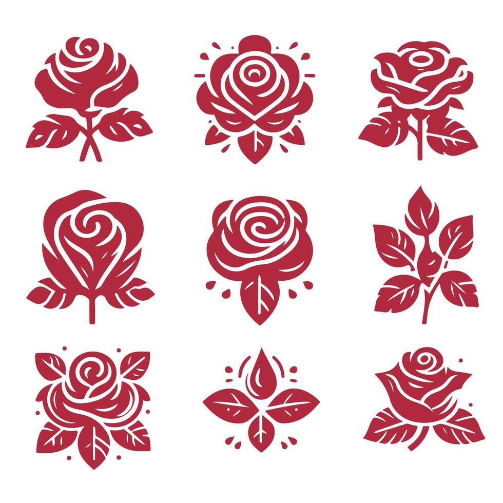 Beautiful Rose Collection Logo Design vector