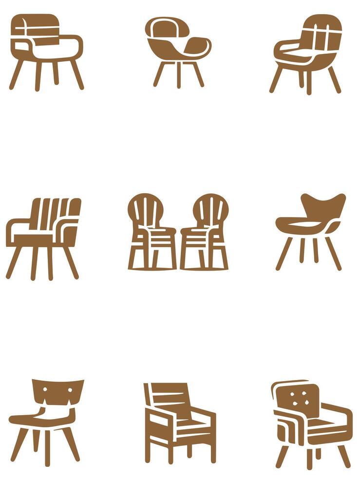 chair collection logo vector
