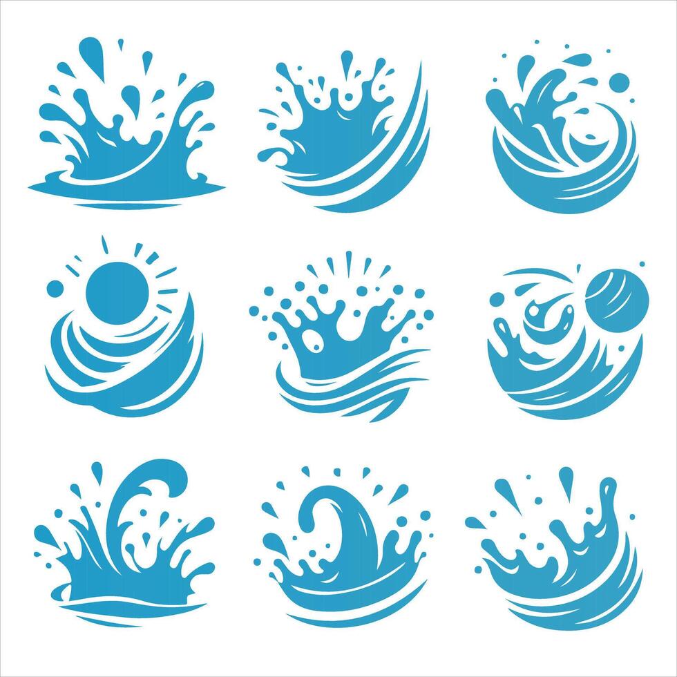 Ocean Splash collection logo vector