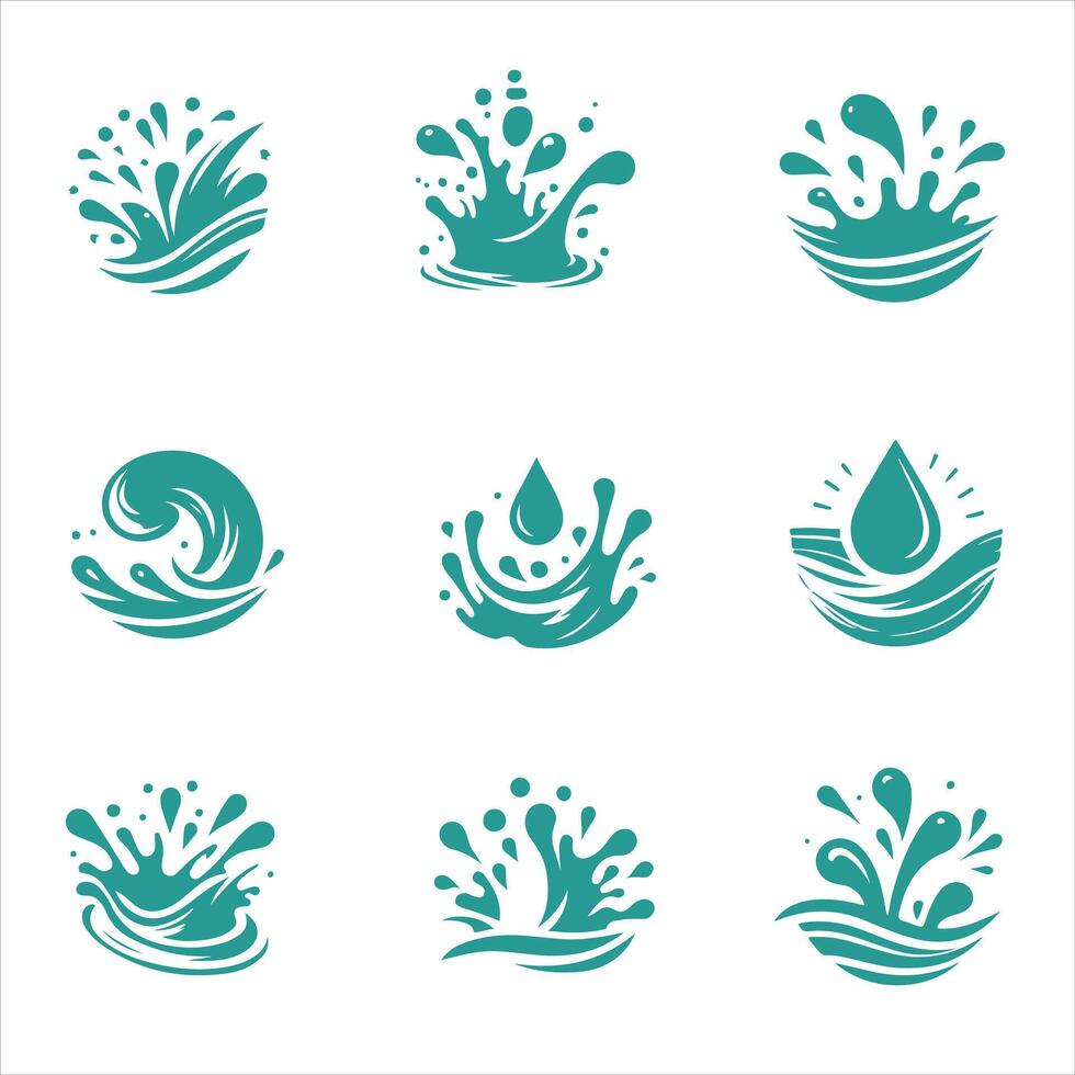 Wave Splash collection ds vector