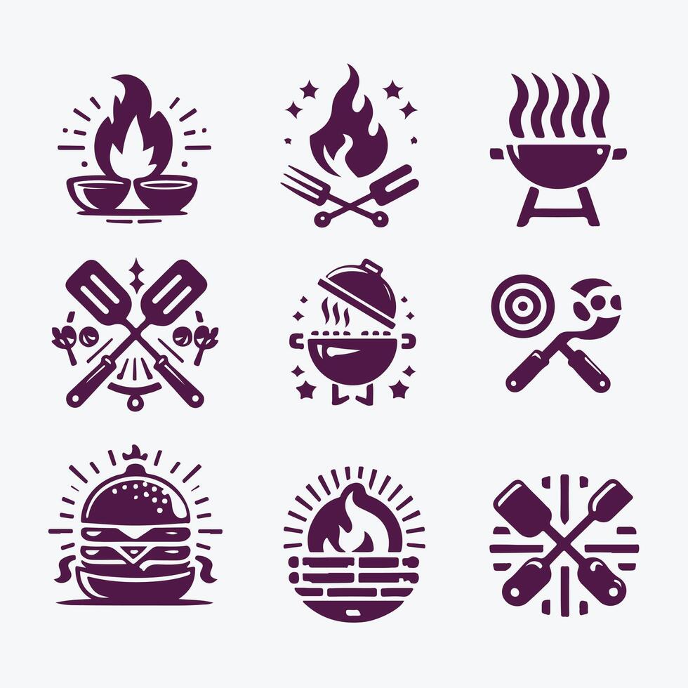 BBQ Blaze collection logo vector