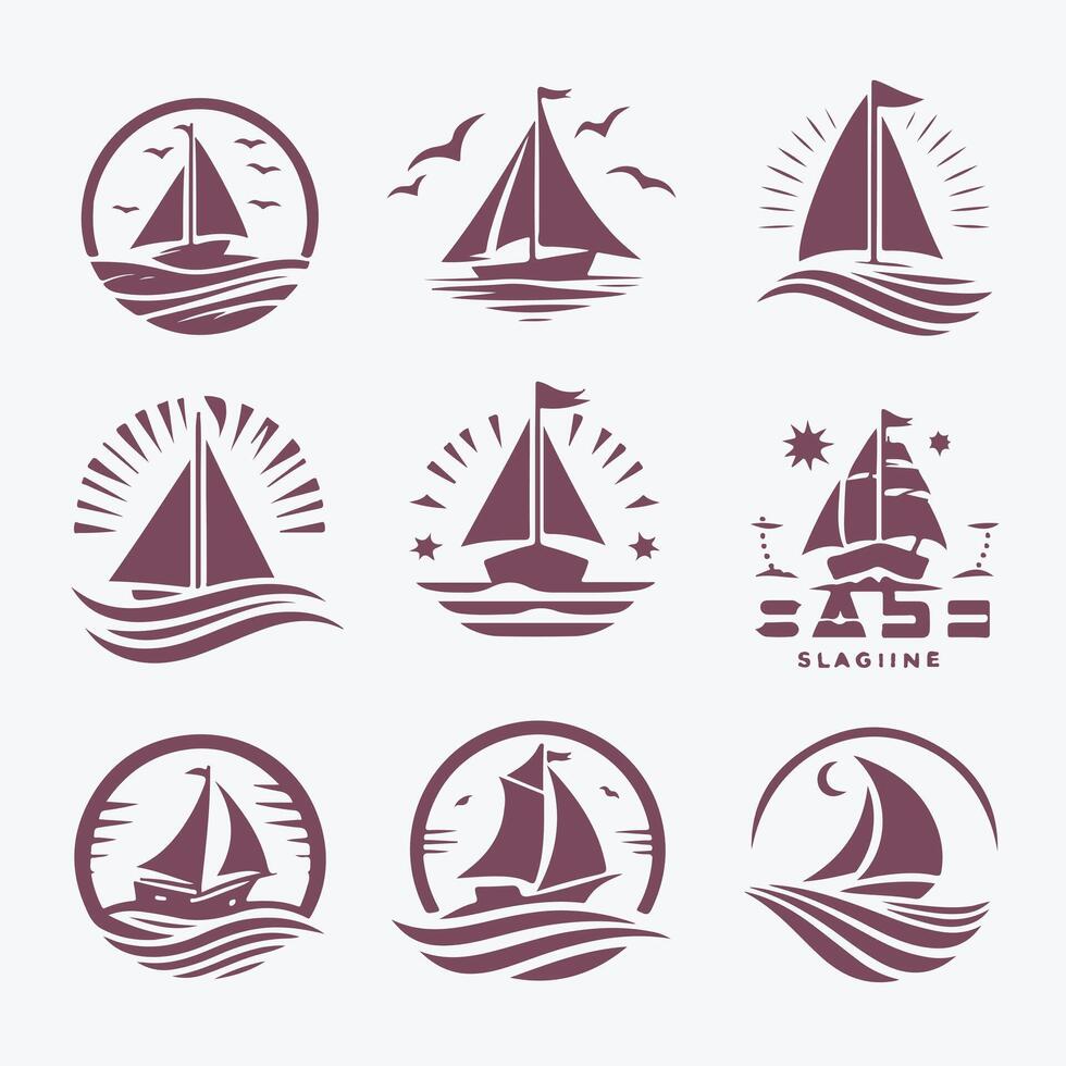 Sail Waves collection logo vector