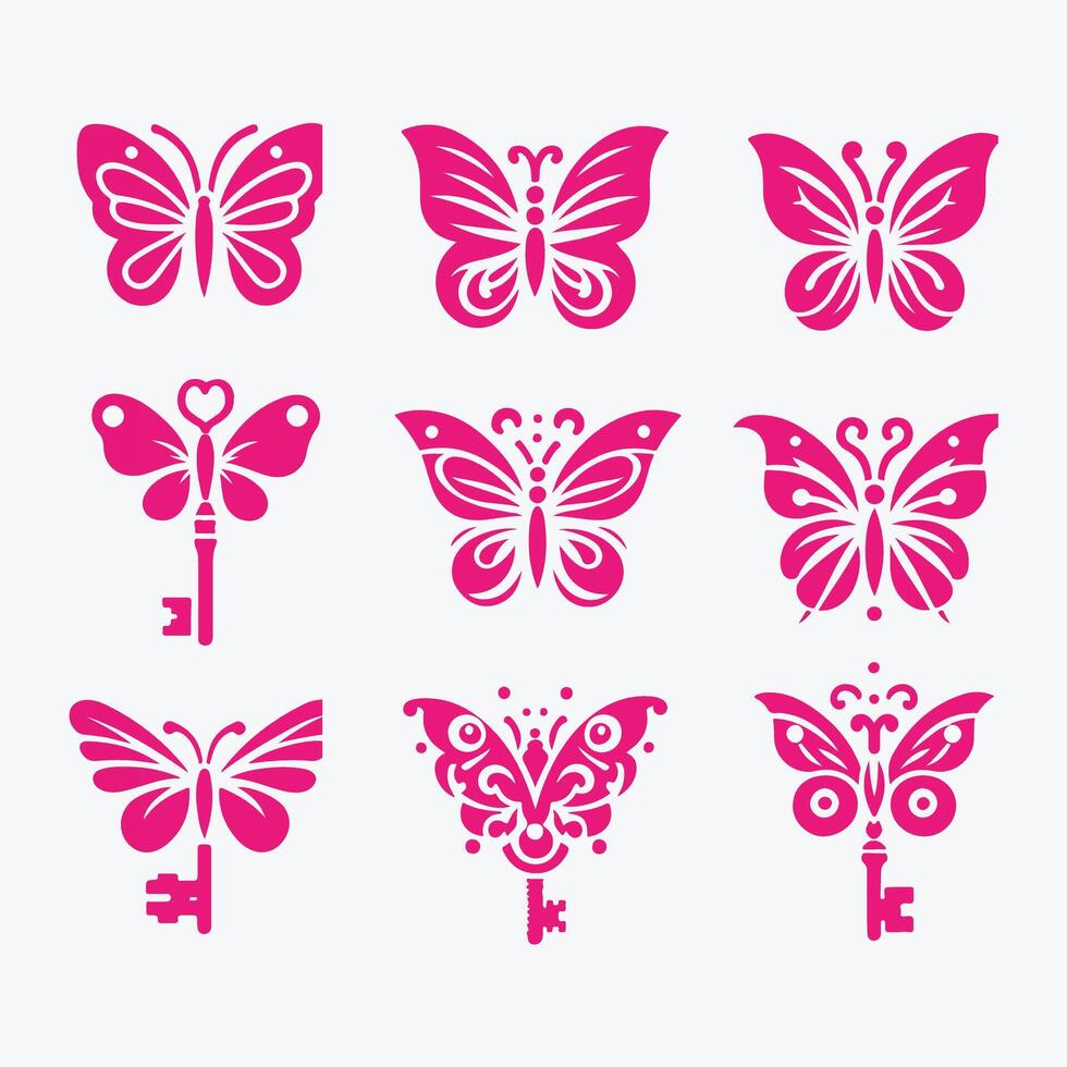 Whisper Wing Key collection logo vector