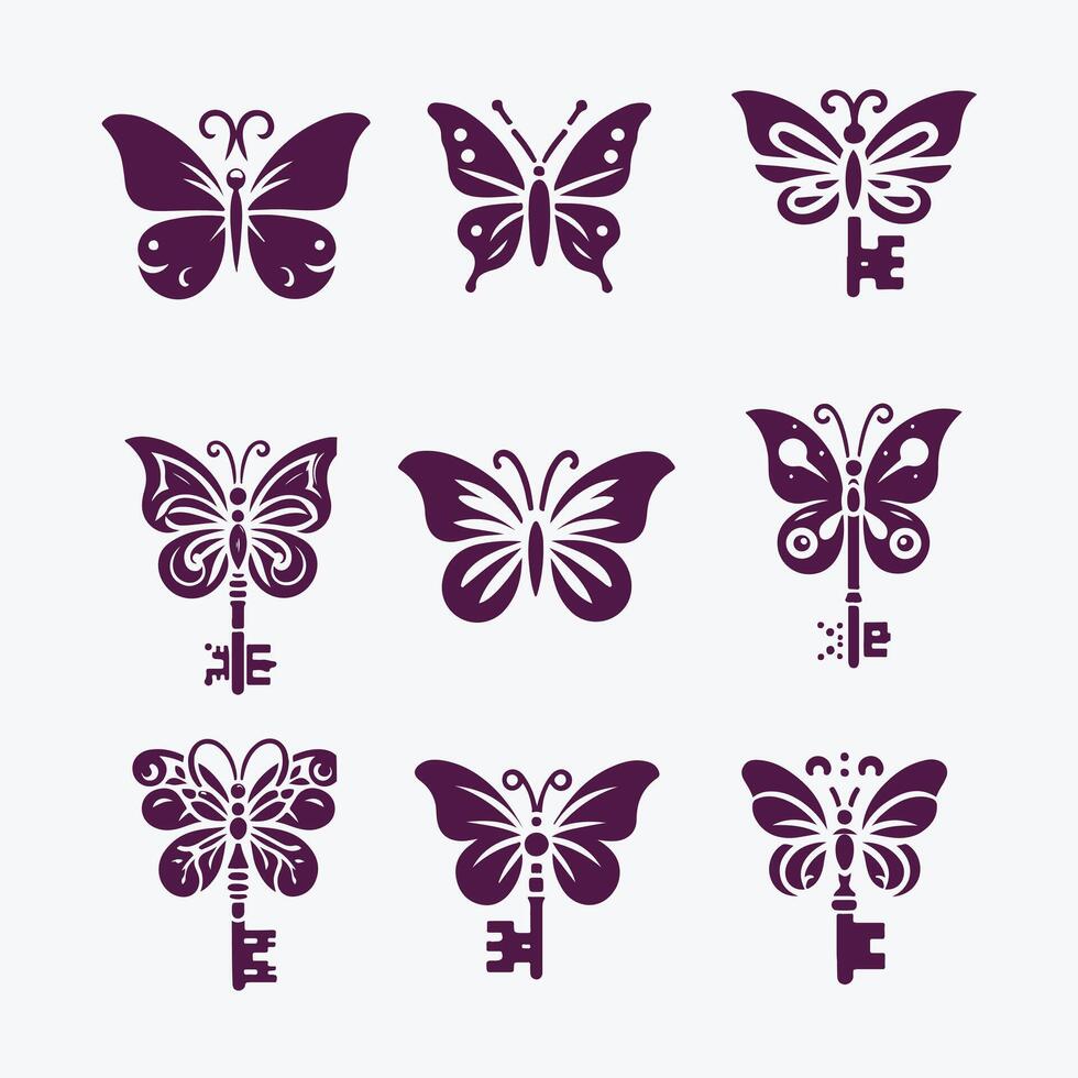 Monarch Wings collection logo vector