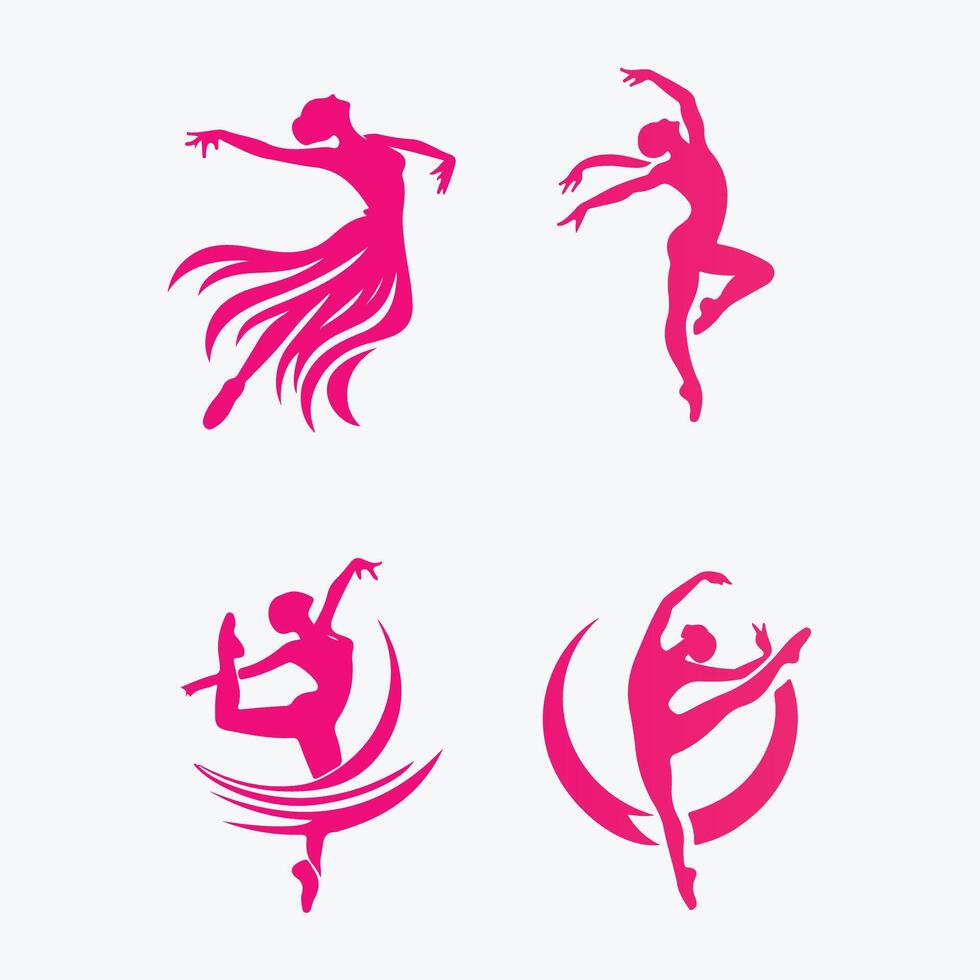 unique dancer collection logo vector