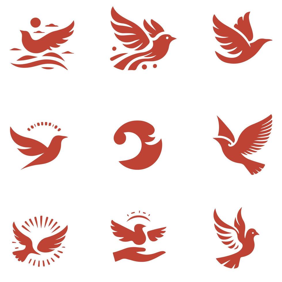 unique bird collection logo vector