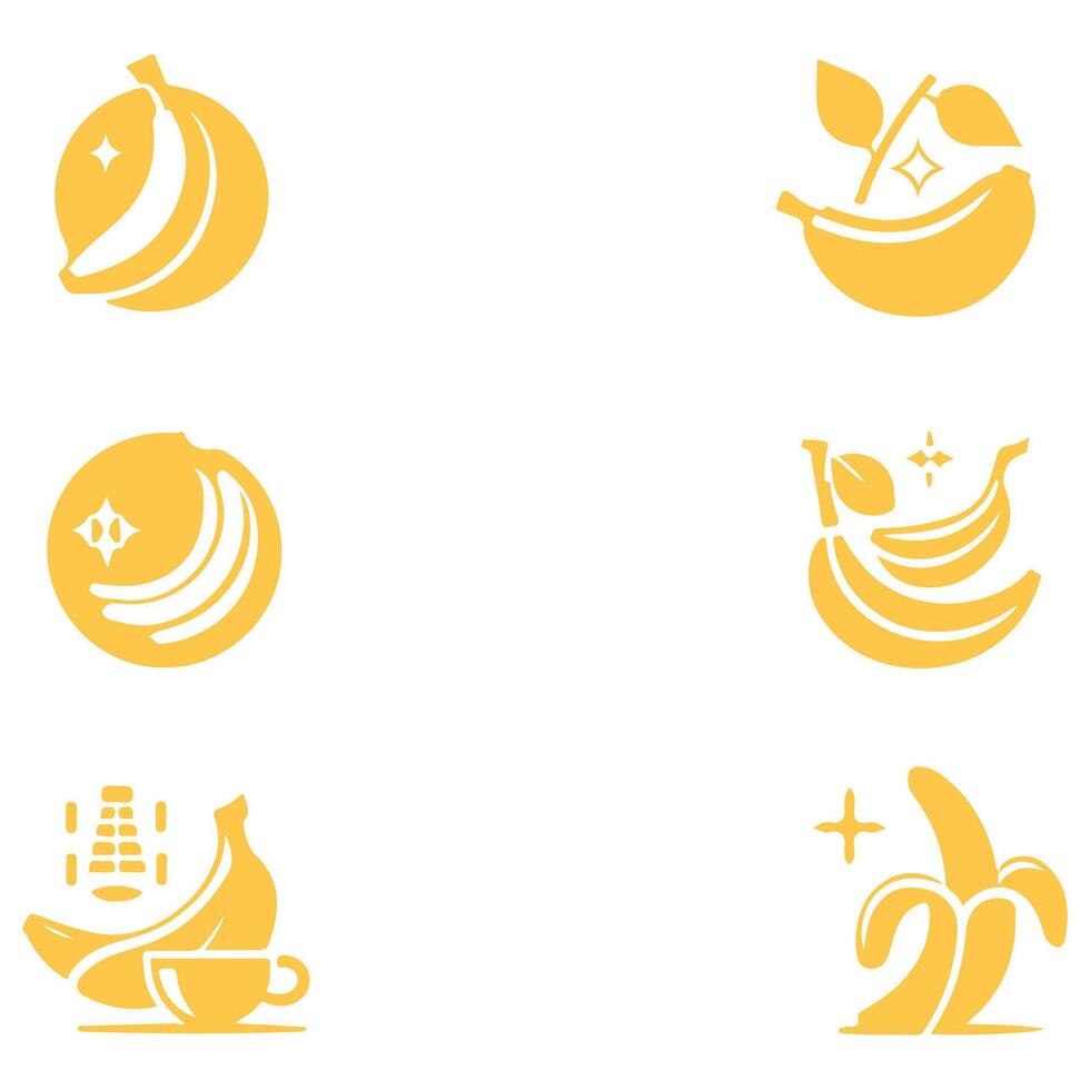 Banana works collection logo design vector