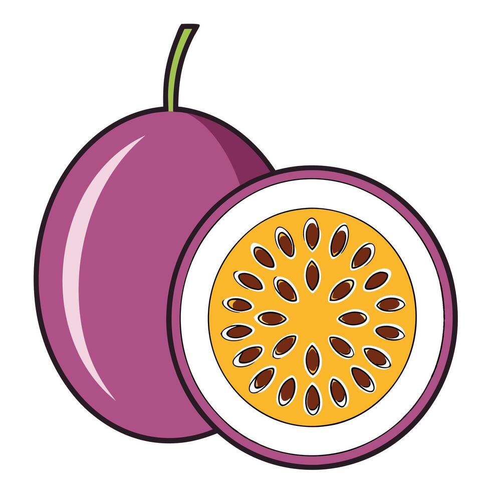 passion fruit white background illustration vector