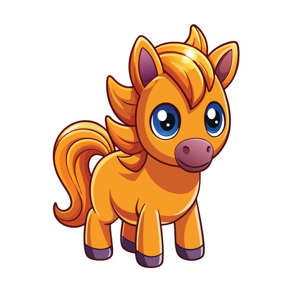 a cartoon horse with blue eyes and big nose vector