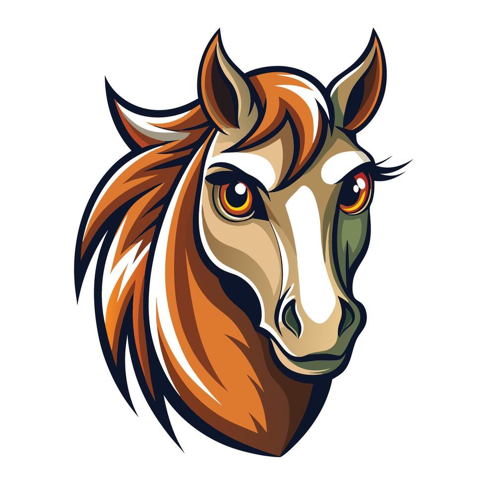 horse head white background illustration vector