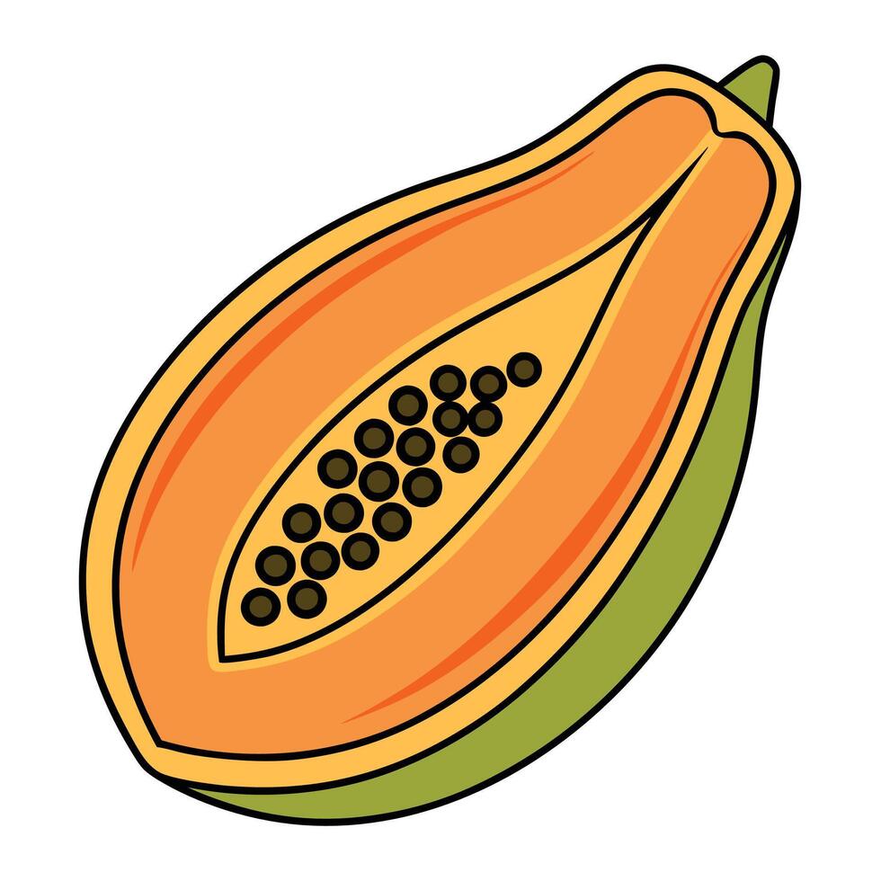 papaya fruit icon white background illustration design vector
