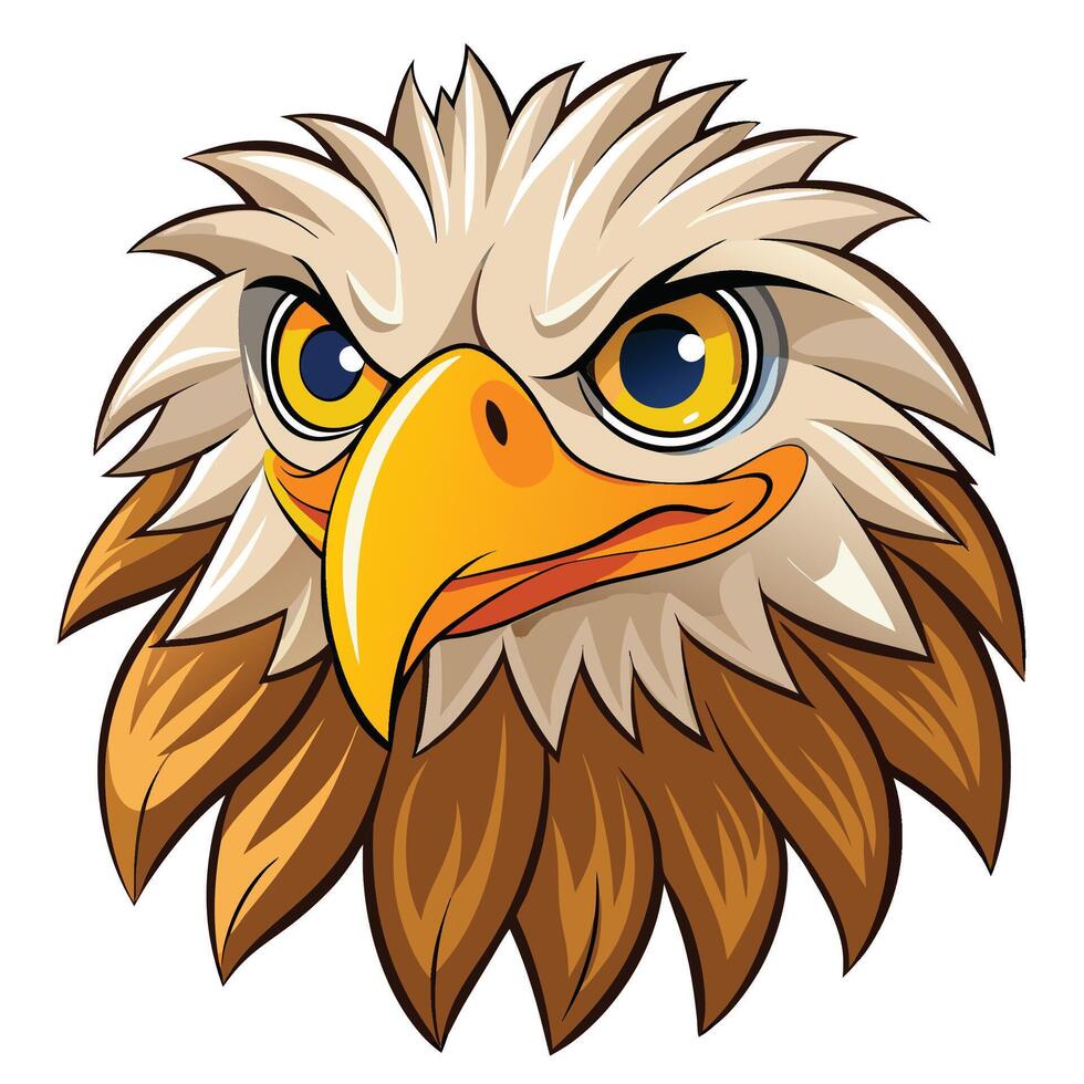 an eagle head with big eyes and long beak vector