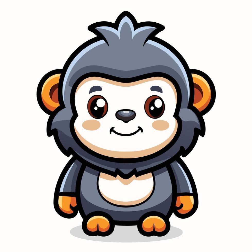 a cartoon monkey with a big smile white background vector