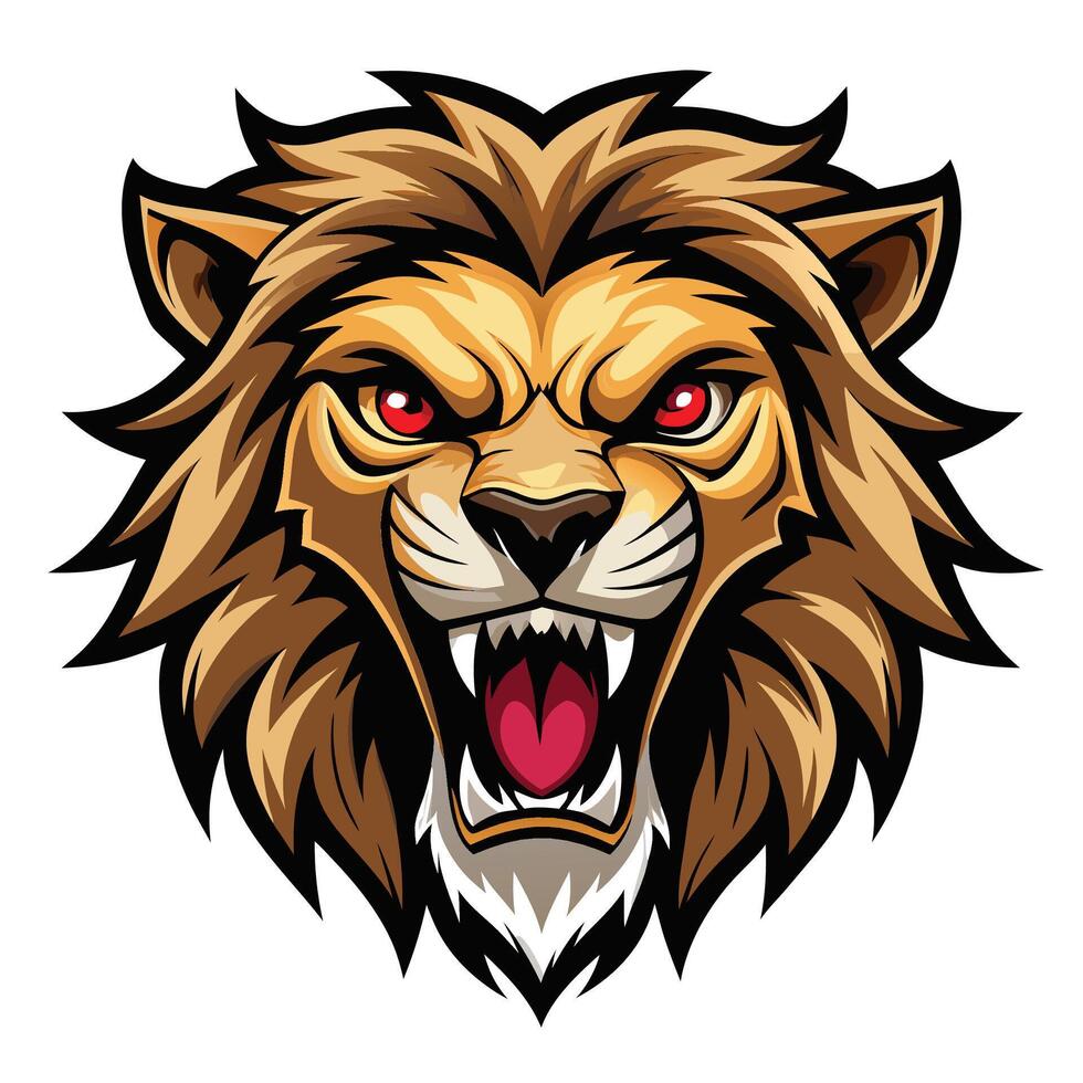 lion head mascot mascot head illustration white background vector