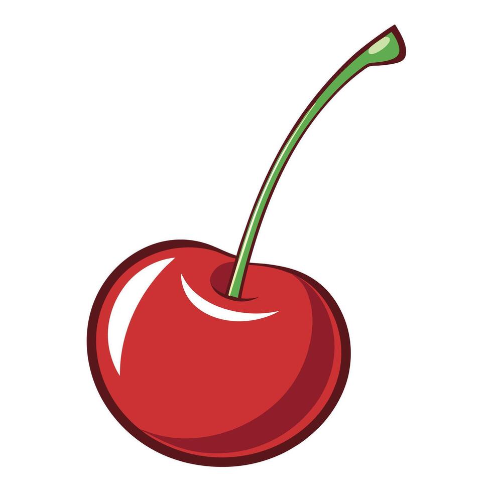 a cherry is shown on a white background vector