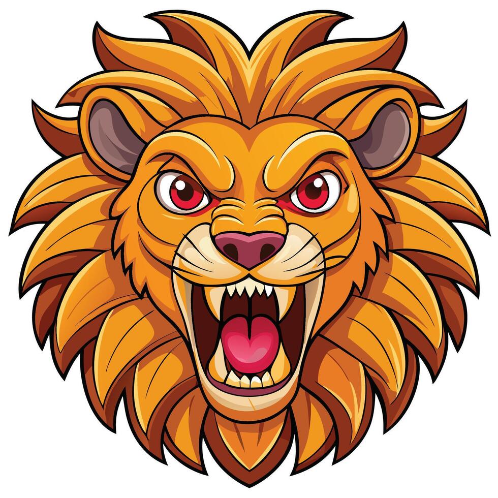lion head white background vector