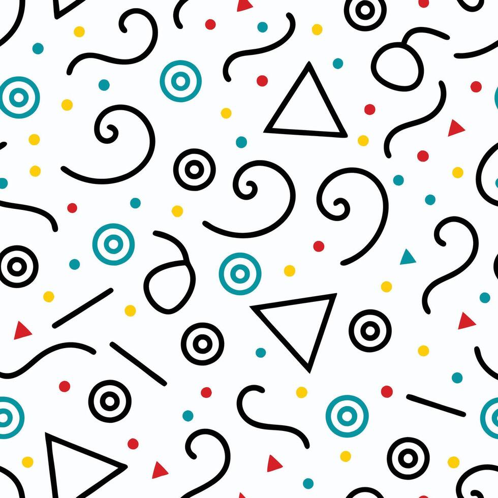 seamless pattern with geometric shapes and circles vector