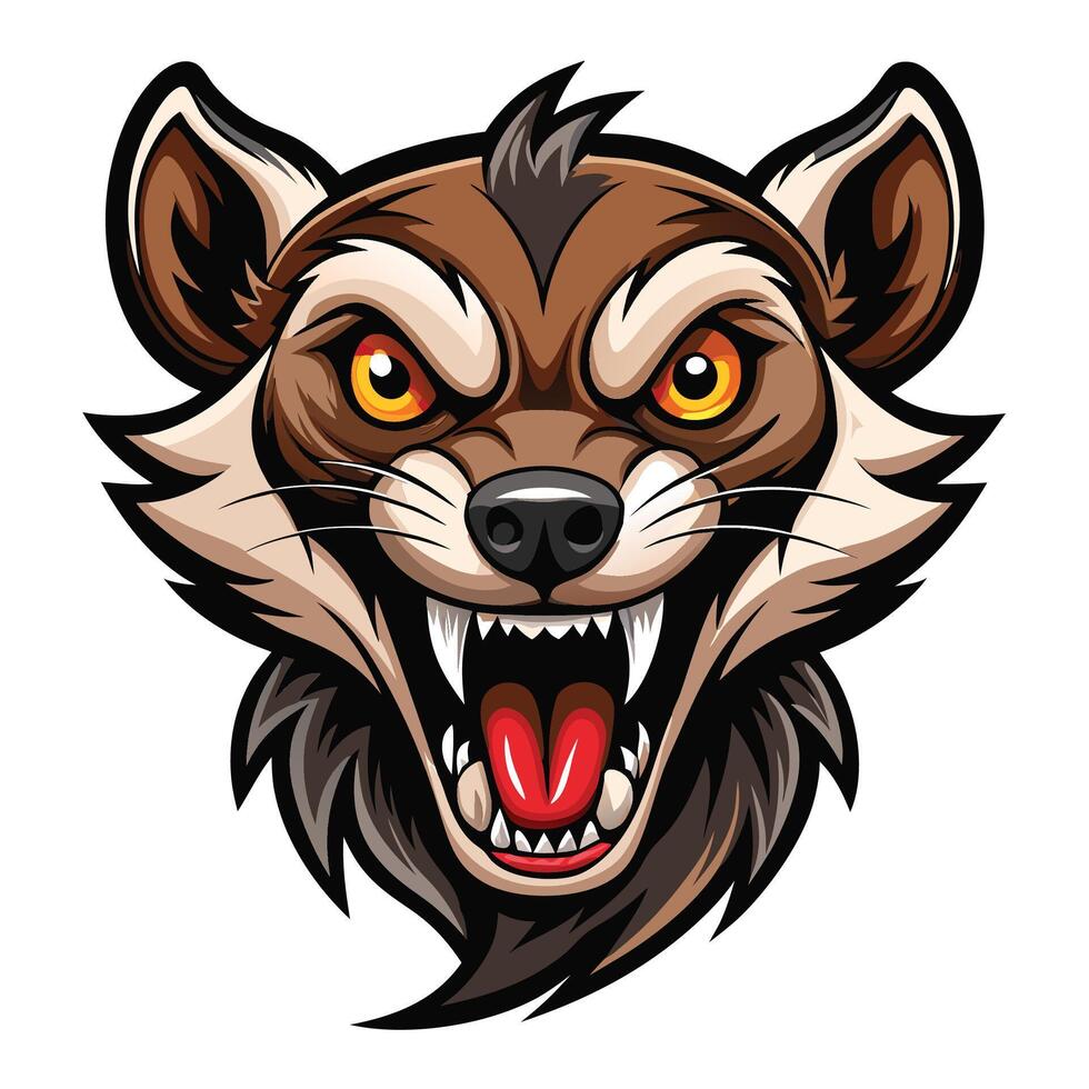 the head of a wolf or wolf head with open mouth vector