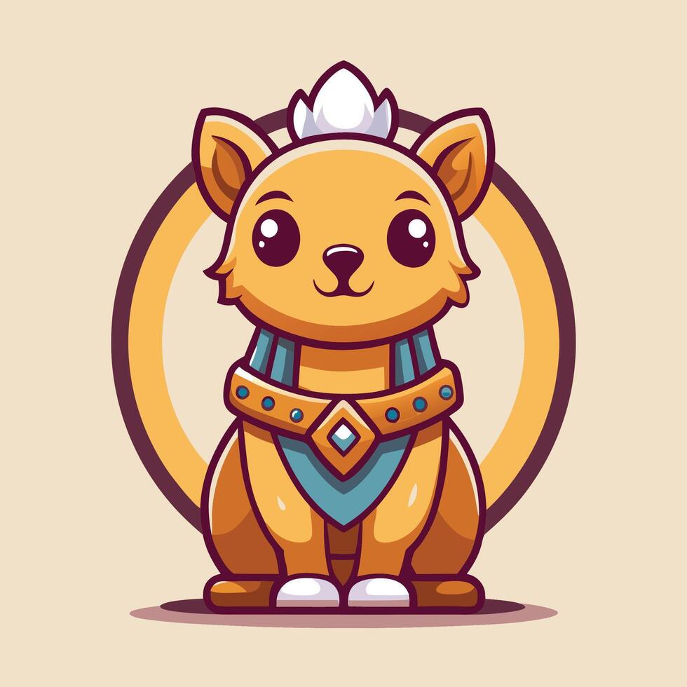 a cartoon dog with a crown on its head vector
