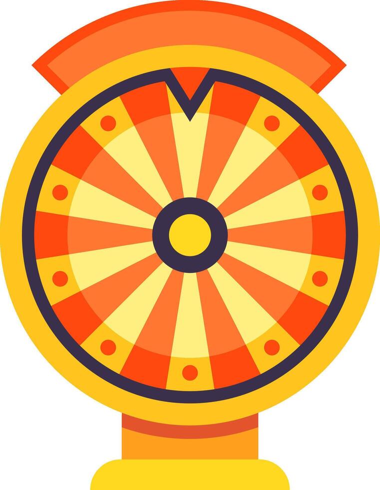 Fortune wheel spinning with blank orange banner on top, offering many chances to win a prize, ideal for lottery, raffles, contests and giveaways vector