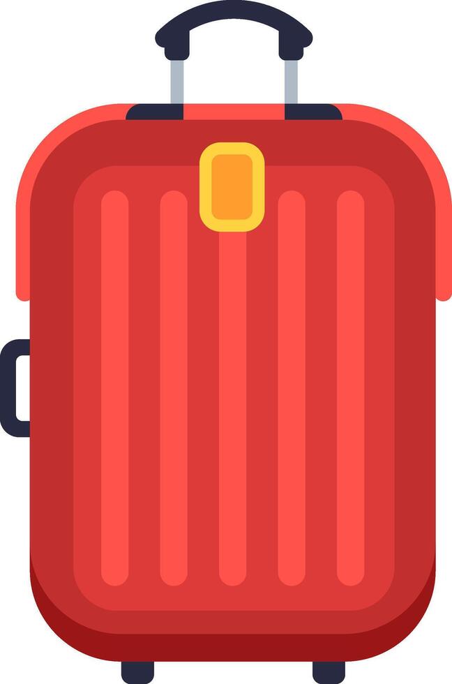 Red trolley luggage waiting for a vacation or business trip, representing the excitement of travel, the art of packing, and the importance of organization for memorable journeys vector