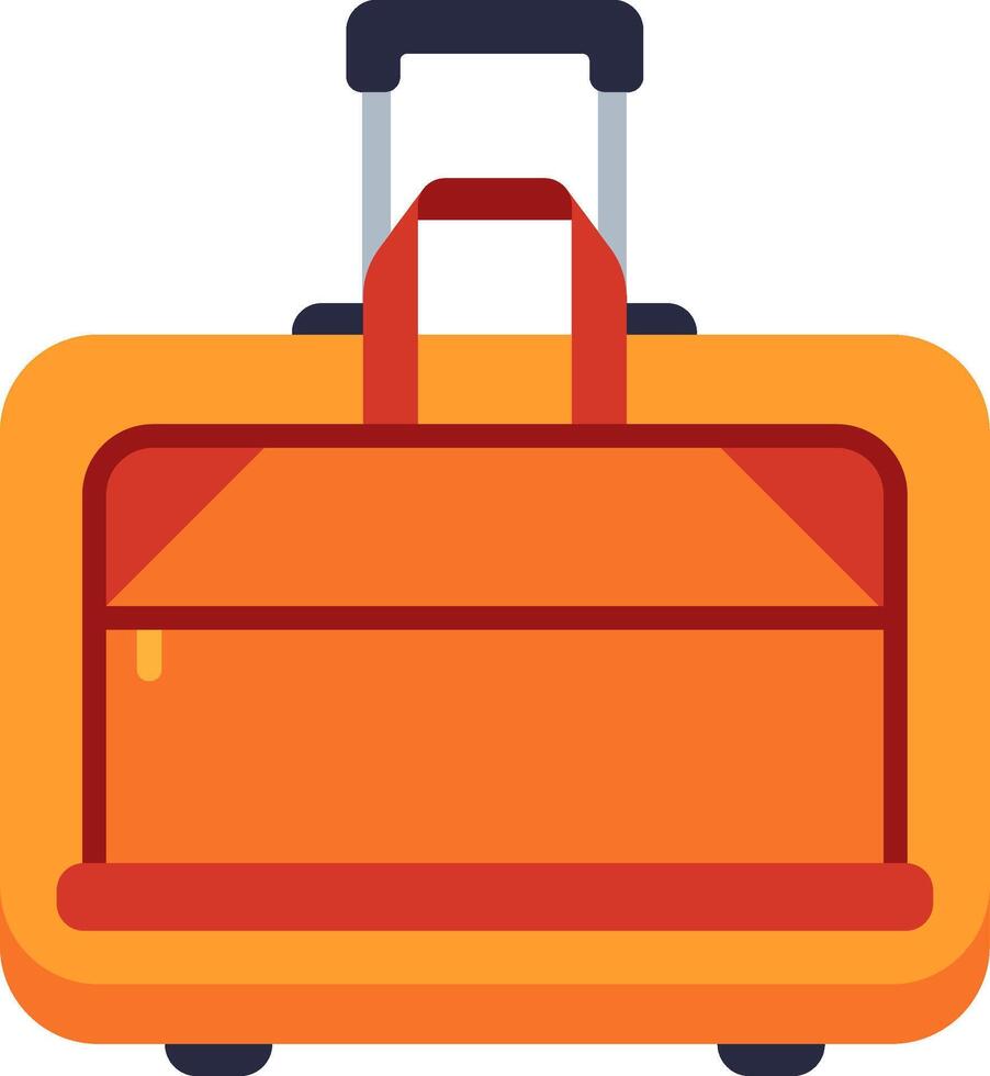 Open rolling suitcase with an extended handle and an empty interior, representing the excitement of travel, the art of packing, and the anticipation of vacation preparations vector