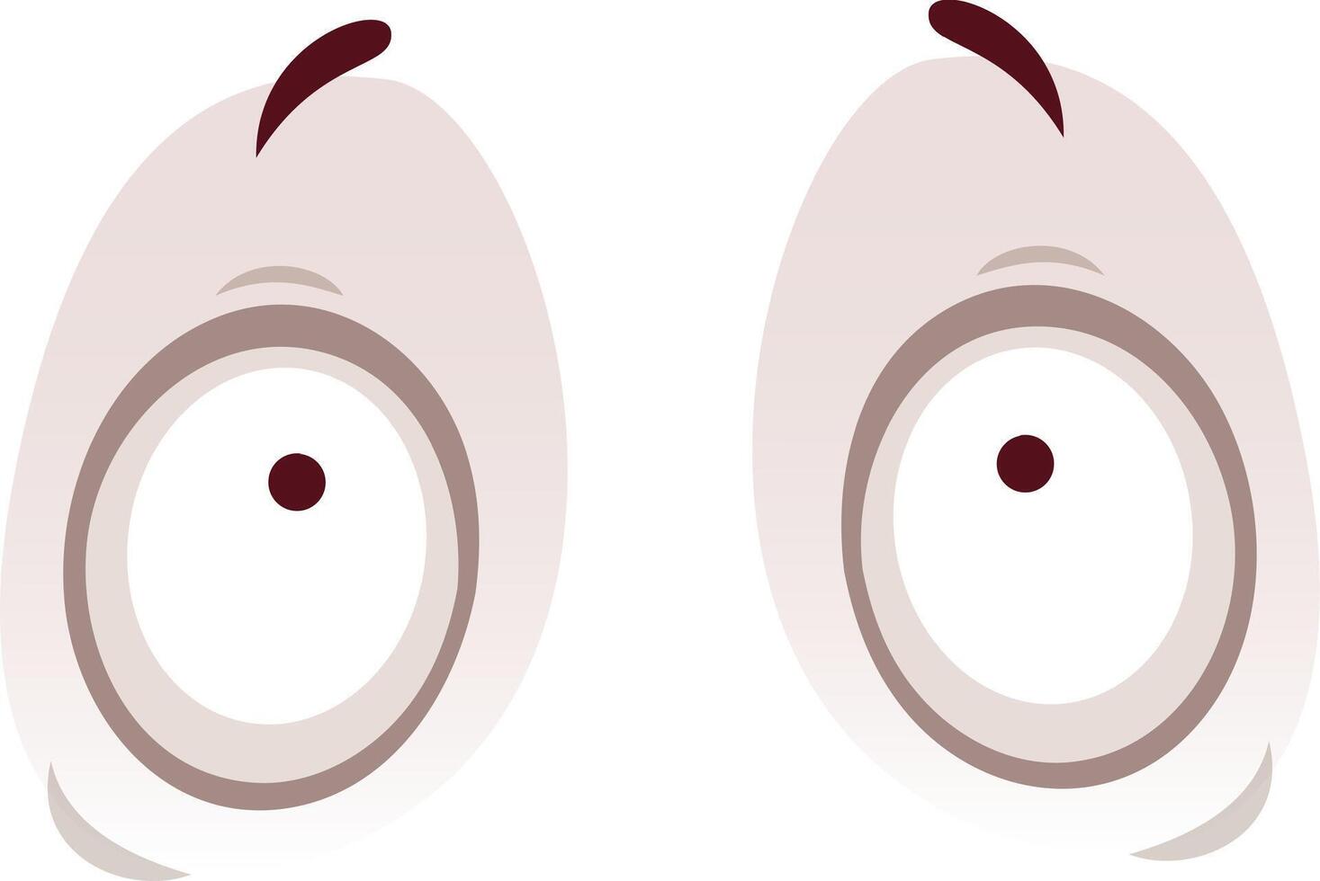 Two large, round cartoon eyes convey a sense of shock or surprise, with raised eyebrows and wide pupils against a white background, creating a humorous and expressive visual vector