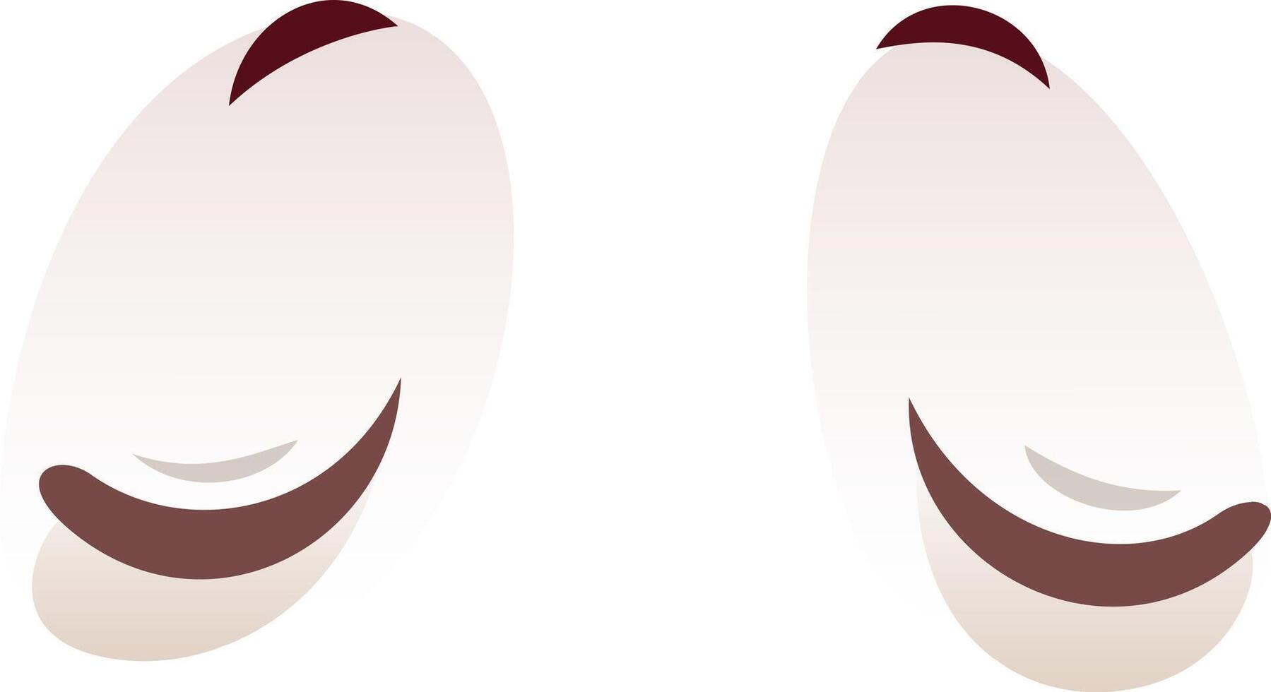 Two happy and stylized eyes are looking forward, creating a simple yet expressive illustration, perfect for various design applications vector
