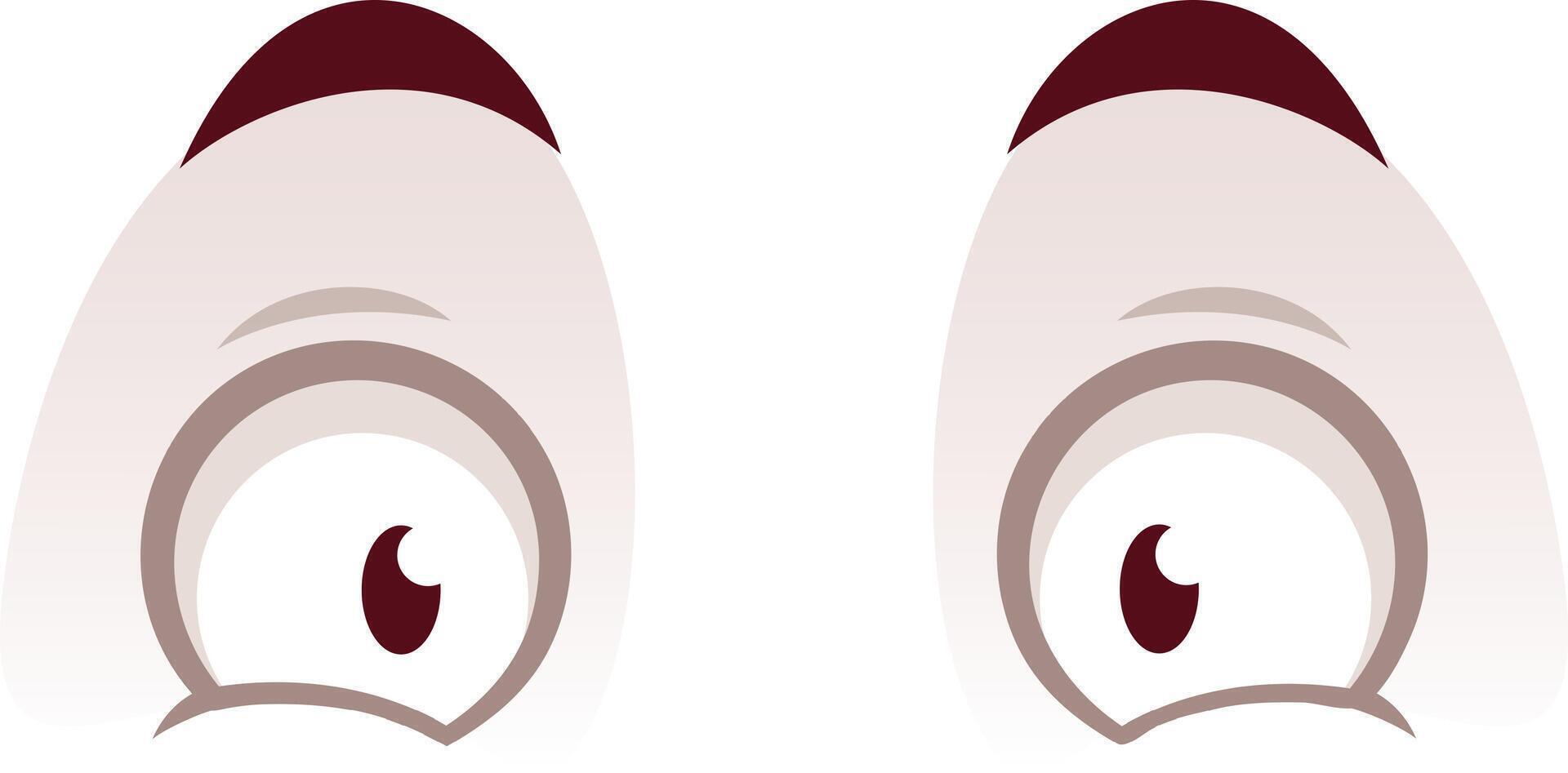 illustration of cartoon eyes with raised eyebrows, conveying surprise and curiosity. The minimalist design uses simple lines and shades to create an expressive and playful look vector