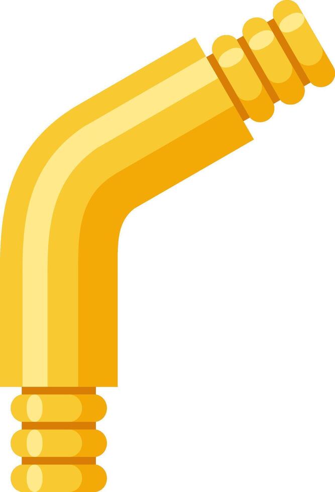 Plumbing service installing a yellow pipe fitting with screw threads, connecting two pipes for efficient water supply and drainage in residential and commercial systems vector