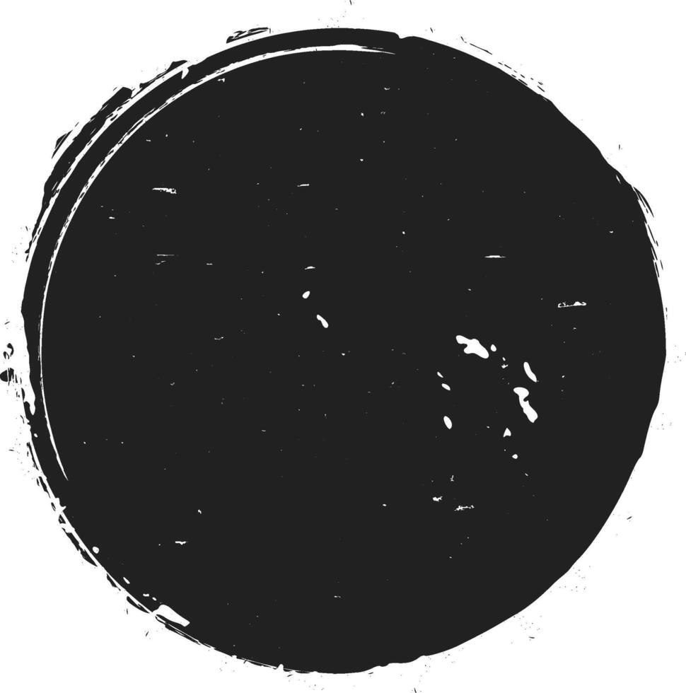 Grunge textured black circle with copy space, ideal for vintage and retro designs, adding a touch of distressed aesthetic to logos, backgrounds, or creative projects vector