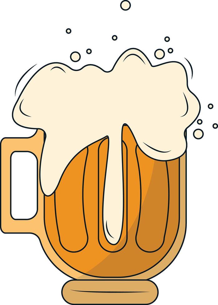 Illustration of beer in glass. vector