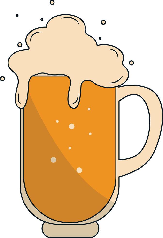 Illustration of beer in glass. Isolated on White Background vector
