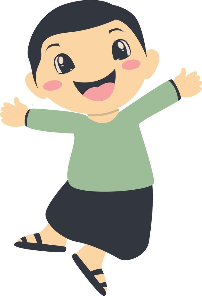 Cute Kids Muslim Character vector