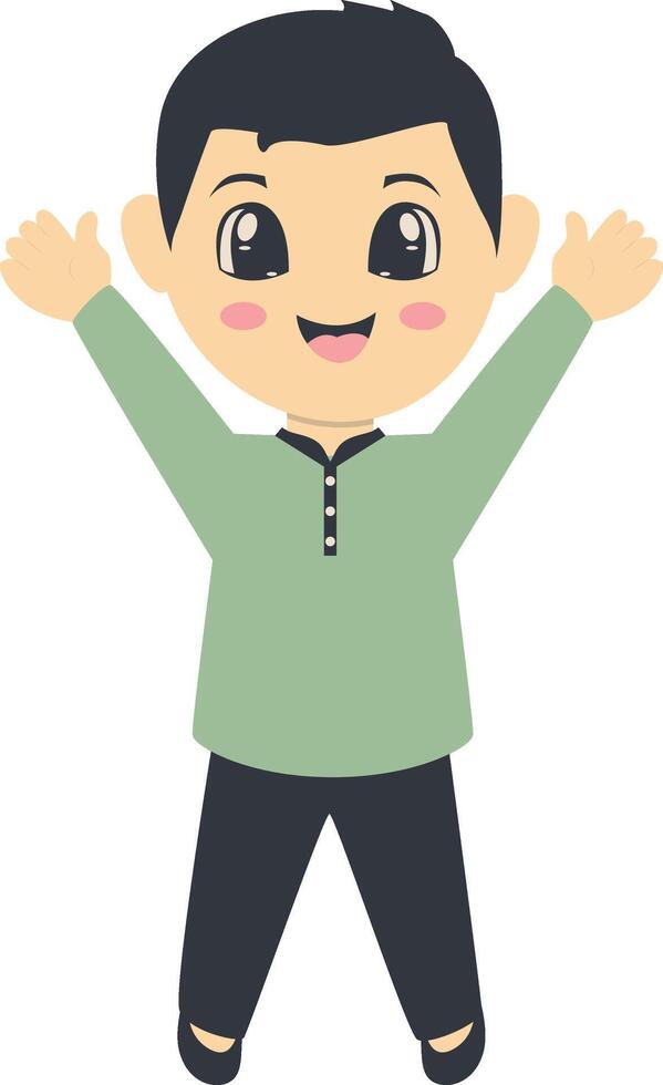 Cute Kids Muslim Character. vector