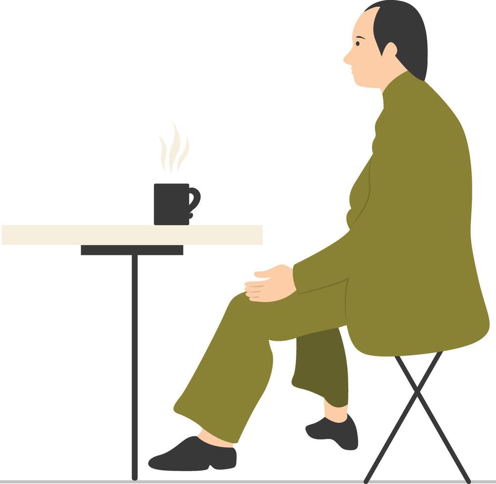 People Sitting at the Restaurant. vector