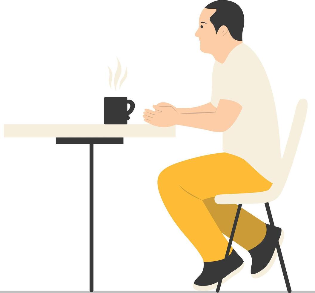 People Sitting at the Restaurant on White Background vector