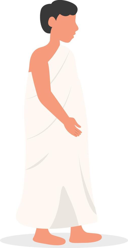 Islamic Hajj Pilgrims Illustration with Cartoon Design. vector