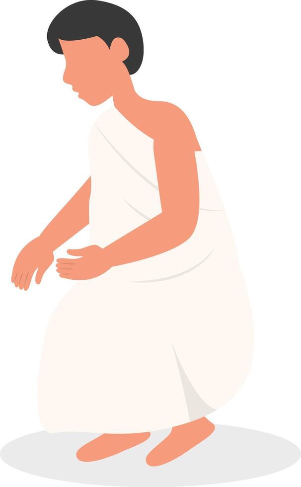 Islamic Hajj Pilgrims Illustration in Cartoon Design. vector