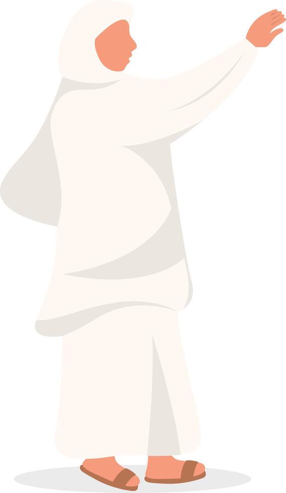 Islamic Hajj Pilgrims in Flat Design. vector