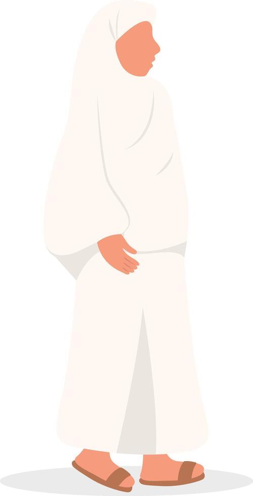 Islamic Hajj Pilgrims Isolated on White Background. vector