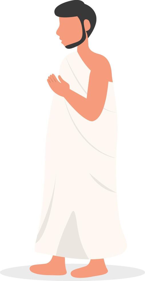 Islamic Hajj Pilgrims Illustration with Cartoon Design vector