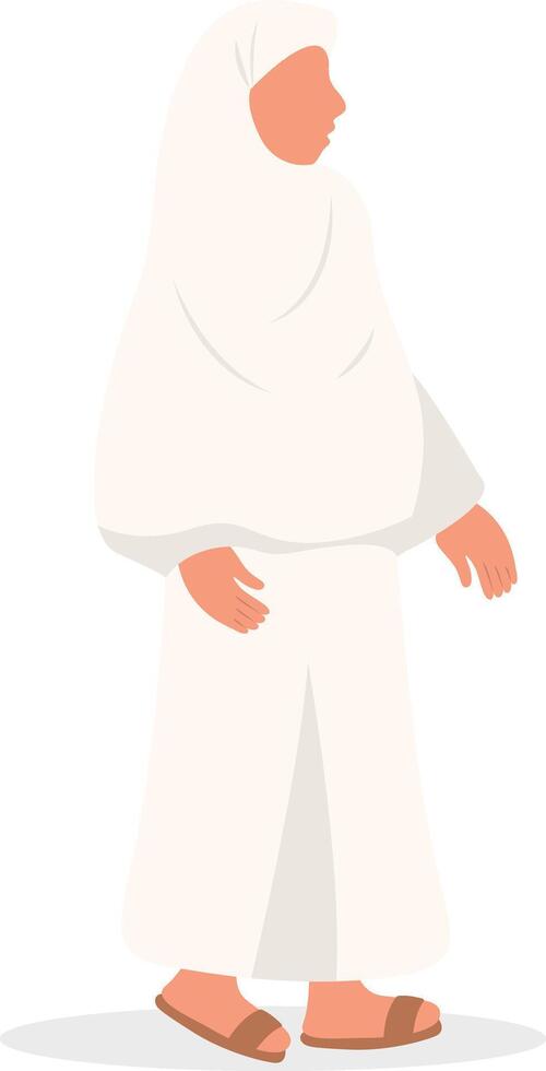 Islamic Hajj Pilgrims in Flat Design vector