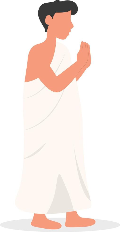 Islamic Hajj Pilgrims Illustration with Flat Design. vector