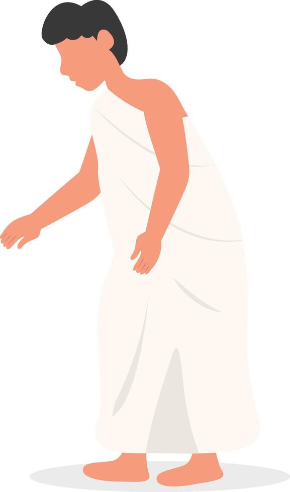 Islamic Hajj Pilgrims Illustration with Flat Cartoon Design vector