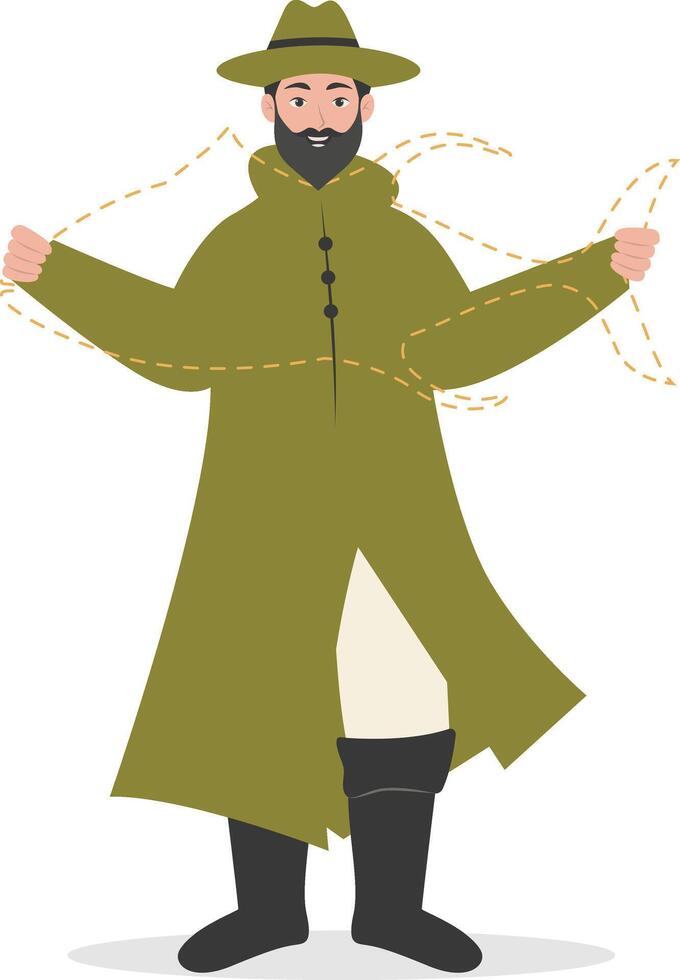 Fisherman Character Illustration in Cartoon Design vector
